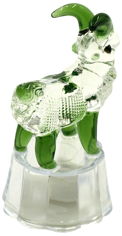 Šviečianti stiklinė skulptūrėlė Ožys, 7 cm - Ruda