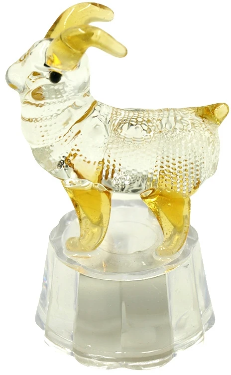 Šviečianti stiklinė skulptūrėlė Ožys, 7 cm - Ruda