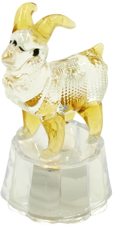 Šviečianti stiklinė skulptūrėlė Ožys, 7 cm - Ruda