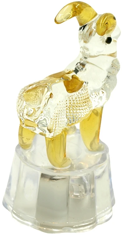 Šviečianti stiklinė skulptūrėlė Ožys, 7 cm - Ruda