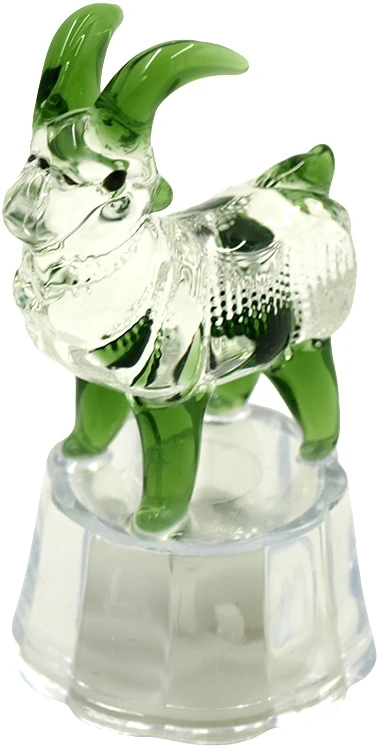 Šviečianti stiklinė skulptūrėlė Ožys, 7 cm - Ruda