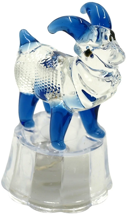 Šviečianti stiklinė skulptūrėlė Ožys, 7 cm - Ruda