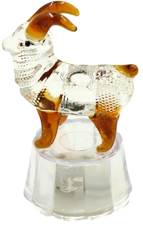 Šviečianti stiklinė skulptūrėlė Ožys, 7 cm - Ruda