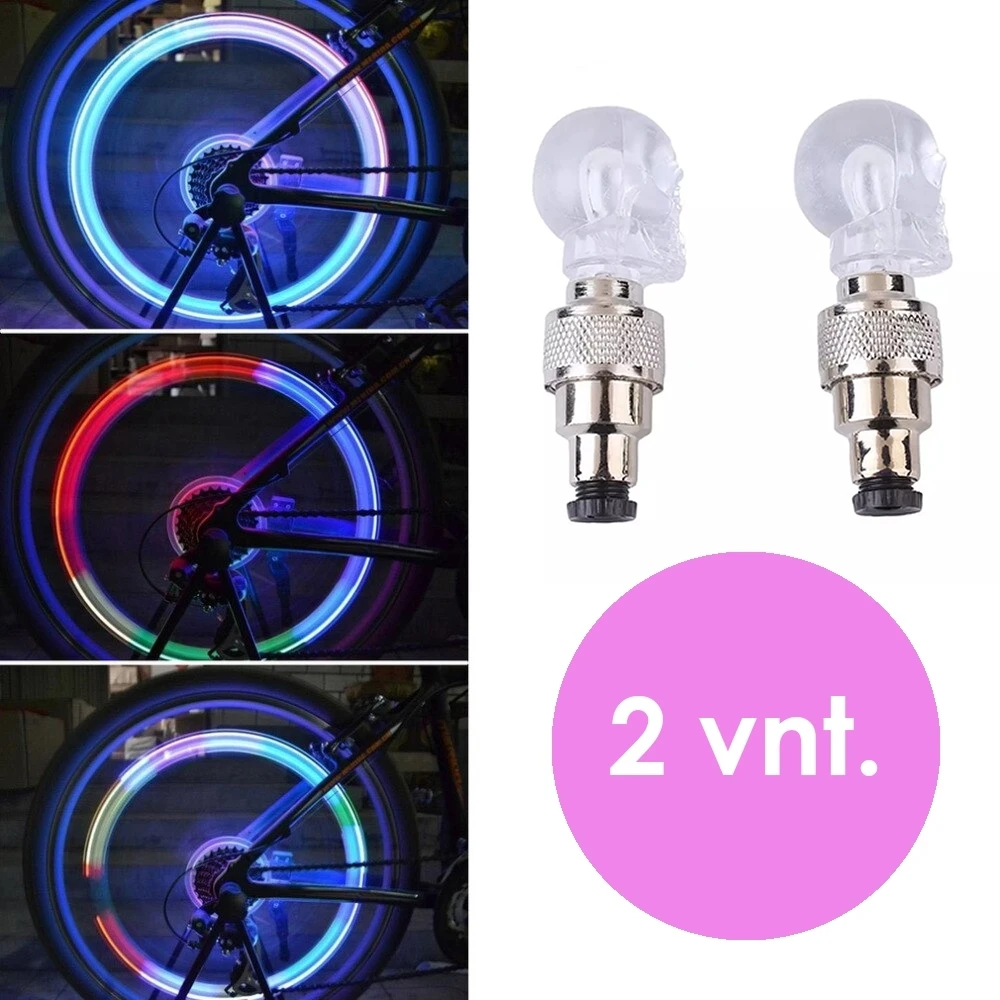Šviečiantys LED ventiliai "Kaukolės"