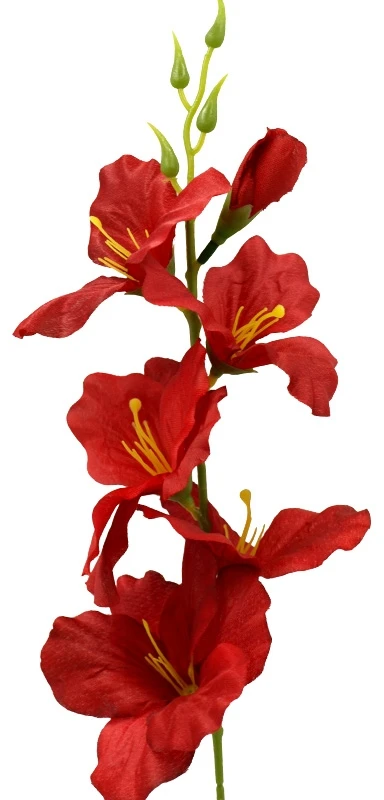 Tamsiai raudonas dirbtinis kardelis ant koto, 57 cm