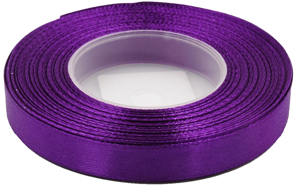 Tamsiai violetinė dovanų atlasinė juostelė, 12 mm