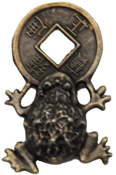 Tripirštė varlytė laikanti monetą, 2,5 cm
