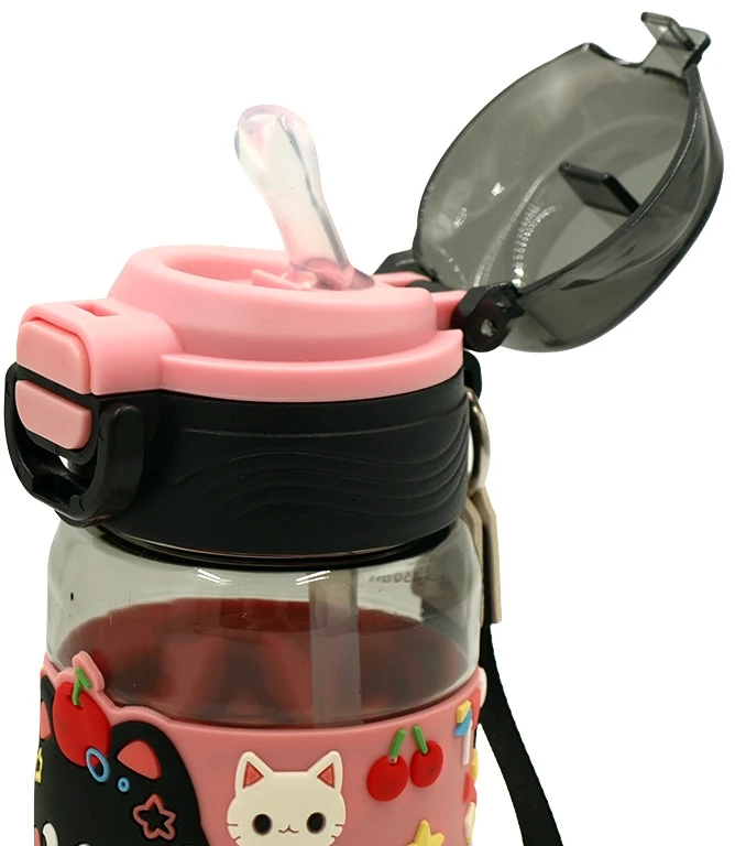 Vaikiška plastikinė gertuvė (2in1 sistema), 450 ml - Juoda