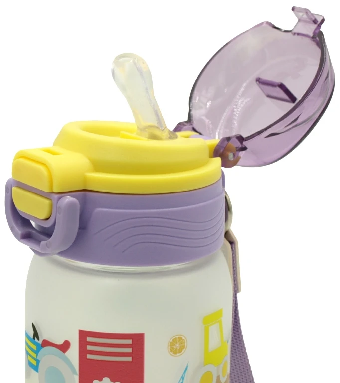 Vaikiška plastikinė gertuvė (2in1 sistema), 450 ml - Rožinė