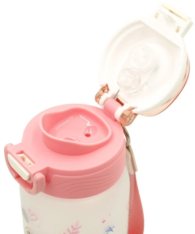 Vaikiška plastikinė gertuvė (2in1 sistema), 450 ml - Rožinė