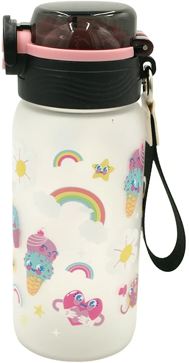 Vaikiška plastikinė gertuvė (2in1 sistema), 450 ml - Rožinė