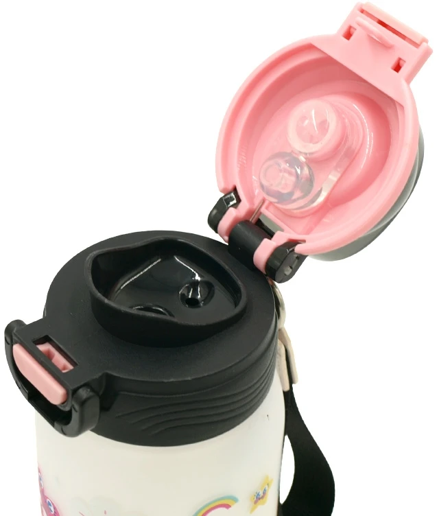 Vaikiška plastikinė gertuvė (2in1 sistema), 450 ml - Rožinė