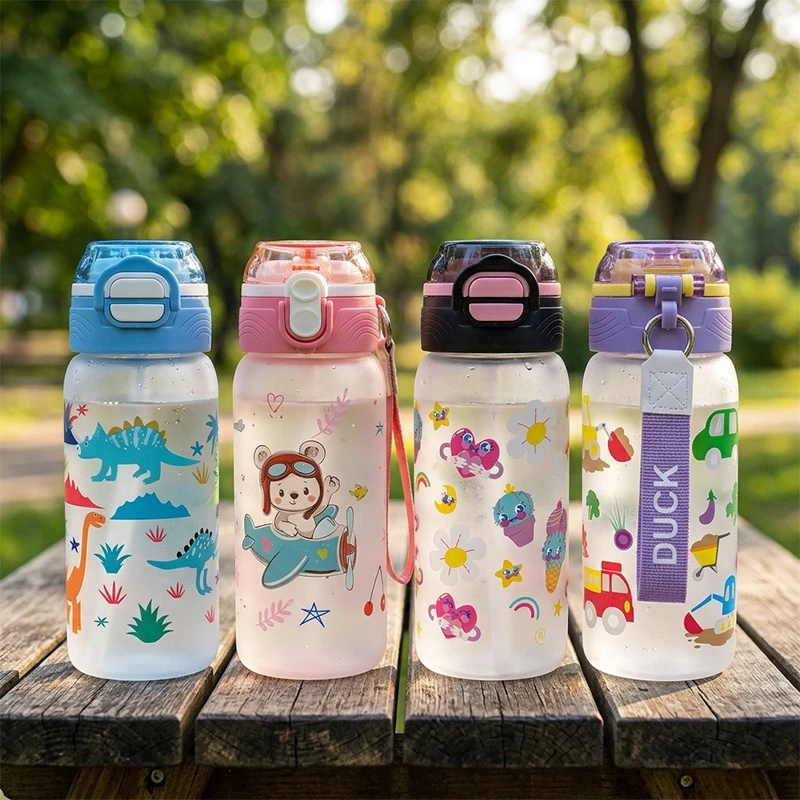 Vaikiška plastikinė gertuvė (2in1 sistema), 450 ml - Rožinė