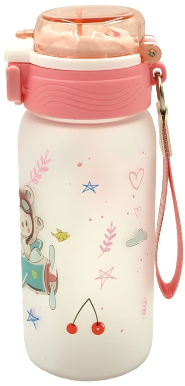 Vaikiška plastikinė gertuvė (2in1 sistema), 450 ml - Rožinė