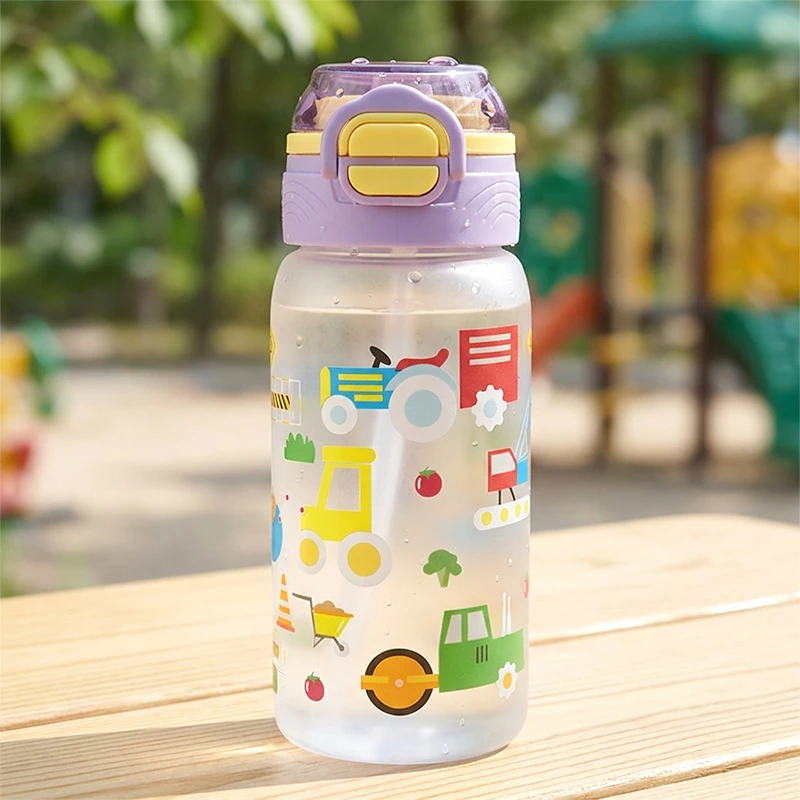 Vaikiška plastikinė gertuvė (2in1 sistema), 450 ml - Rožinė