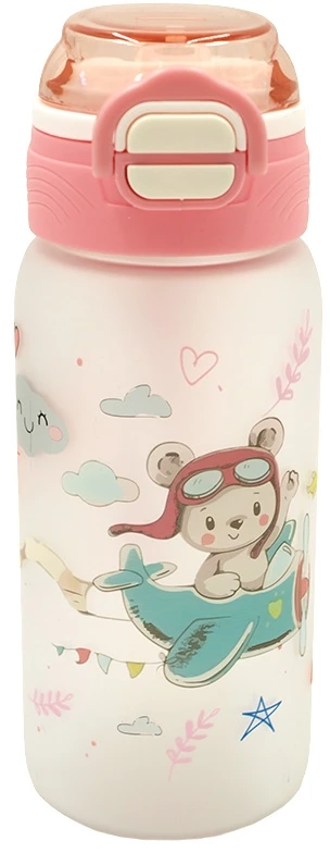 Vaikiška plastikinė gertuvė (2in1 sistema), 450 ml - Rožinė