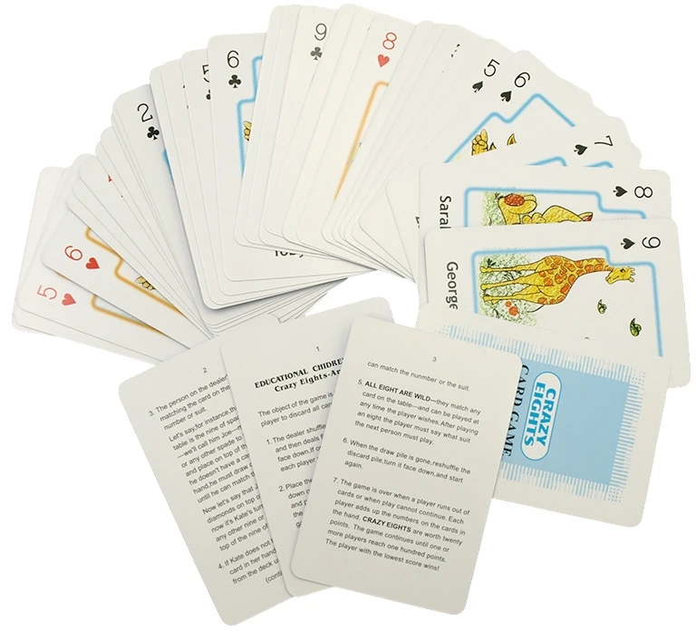 Vaikiškas kortų žaidimas „Crazy Eights“ (Pašėlusios aštuoniukės)