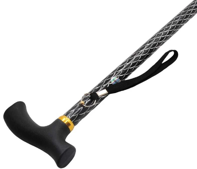 Vaikščiojimo metalinė lazda, 92 cm - Juoda