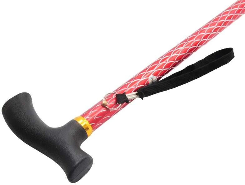 Vaikščiojimo metalinė lazda, 92 cm - Raudona