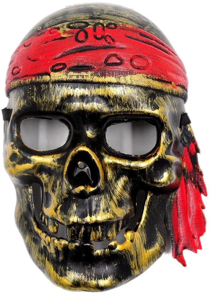 Veido kaukė Piratas - Auksinė
