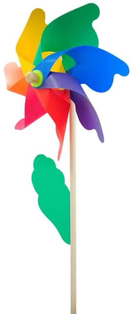 Vėjo malūnėlis mediniu kotu, 110 cm