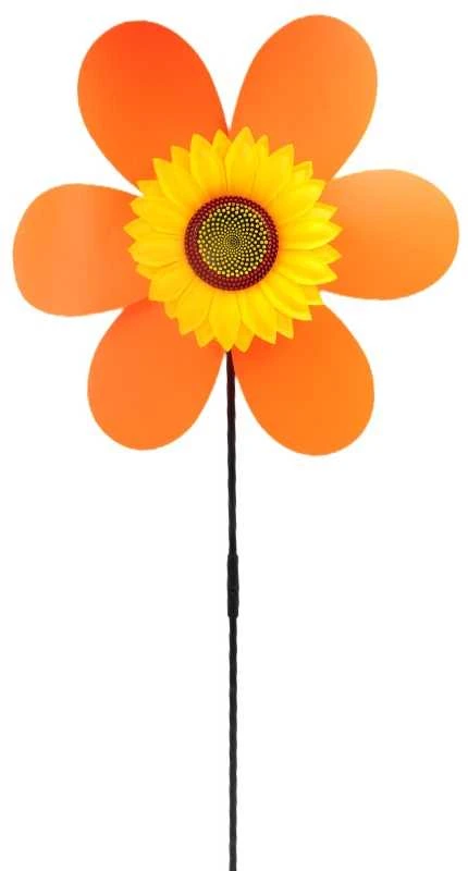 Vėjo malūnėlis su saulėgrąža, 73 cm - Raudona