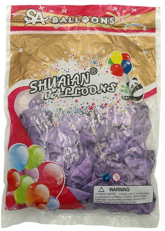 Violetiniai perlamutriniai balionai, 50 vnt.