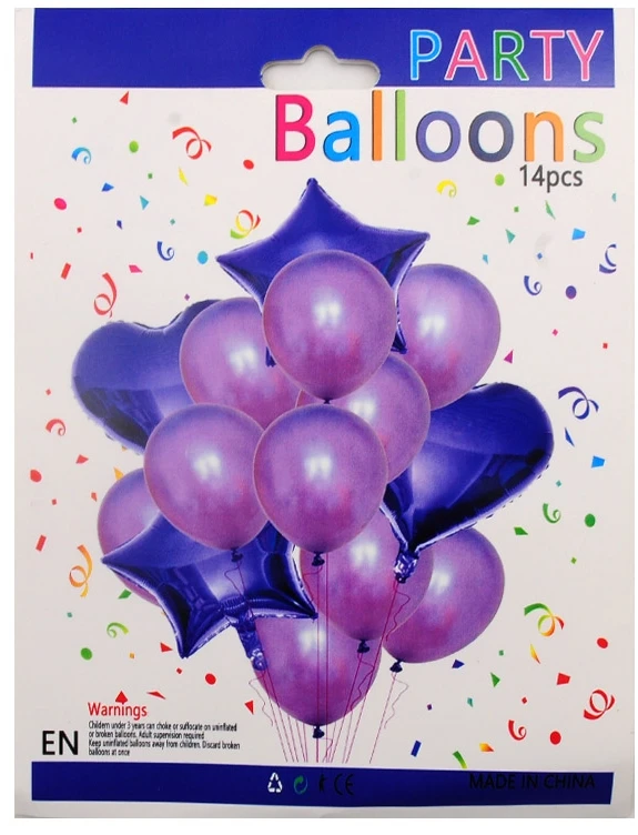 Violetinis balionų rinkinys, 14 vnt.