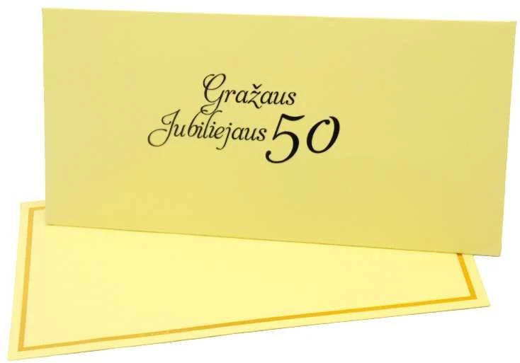 Vokas su kortele "Gražaus jubiliejaus 50" 19x9,5 cm, 190 g - Ruda