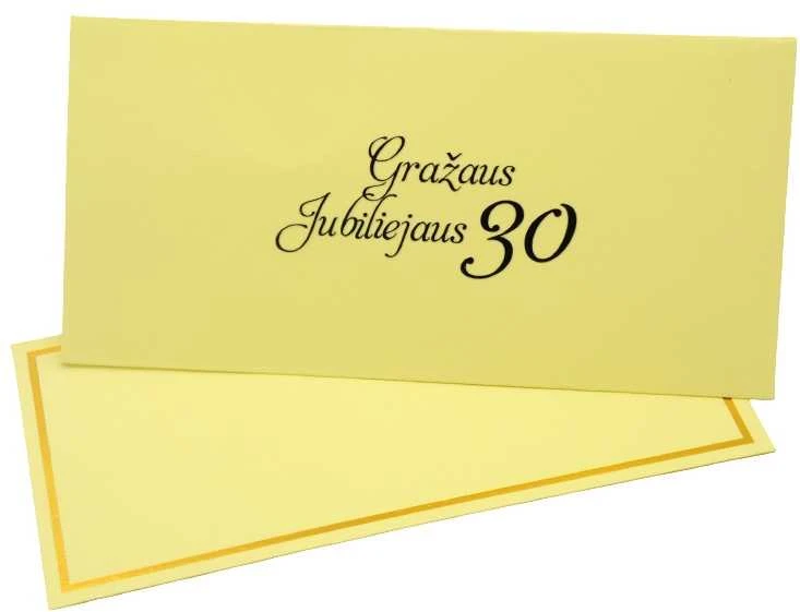Vokas su kortele "Gražaus jubiliejaus 30" 19x9,5 cm, 190 g - Ruda