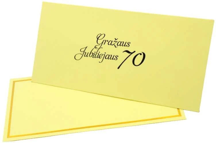 Vokas su kortele "Gražaus jubiliejaus 70" 19x9,5 cm, 190 g - Ruda