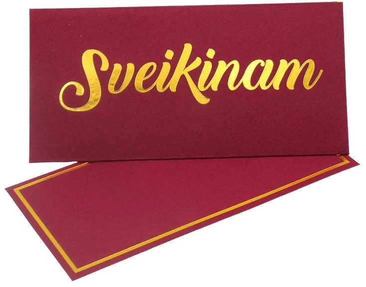 Vokas su kortele "Sveikinam" 19x9,5 cm, 190 g - Ruda