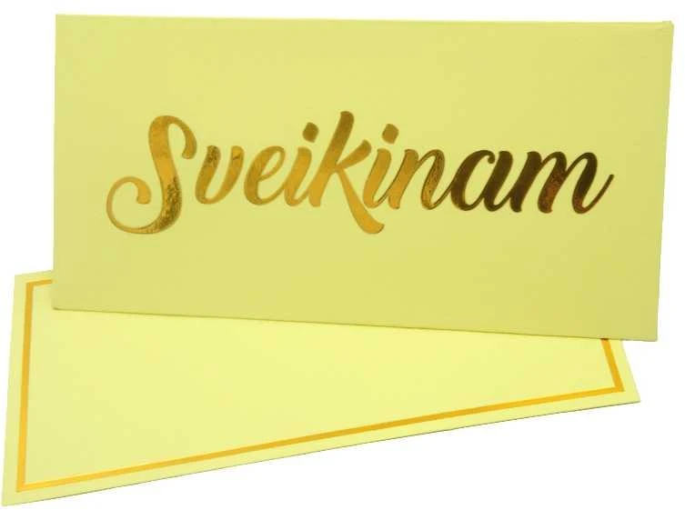 Vokas su kortele "Sveikinam" 19x9,5 cm, 190 g - Ruda