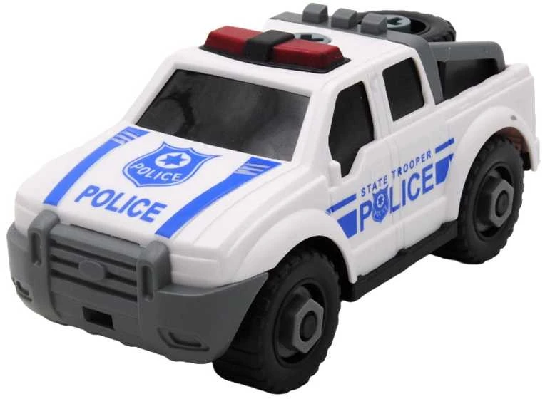 Žaislinė policijos mašina-konstruktorius - Balta