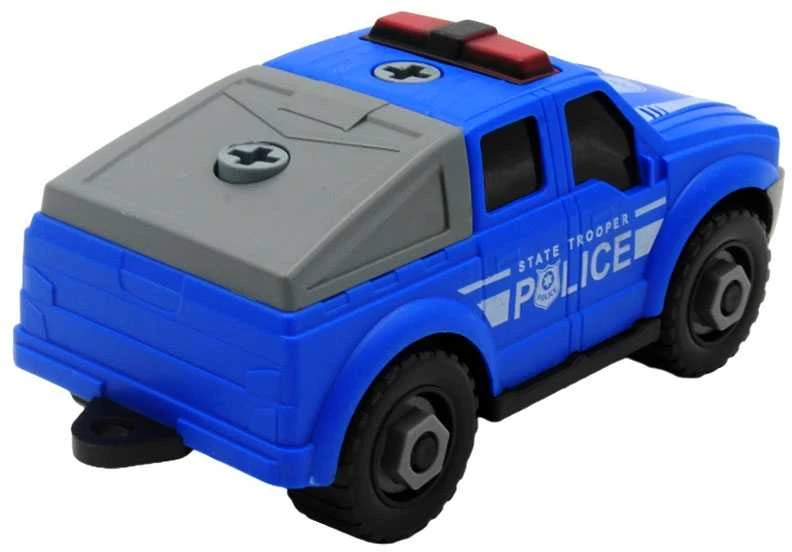 Žaislinė policijos mašina-konstruktorius - Balta