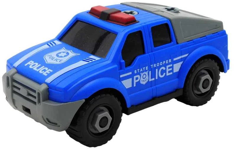 Žaislinė policijos mašina-konstruktorius - Balta
