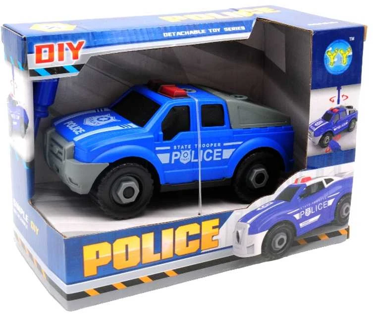 Žaislinė policijos mašina-konstruktorius - Balta