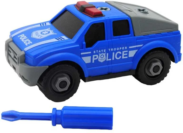 Žaislinė policijos mašina-konstruktorius - Balta