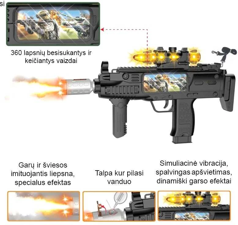 Žaislinis automatas su šviesos, garso ir vibracijos efektu