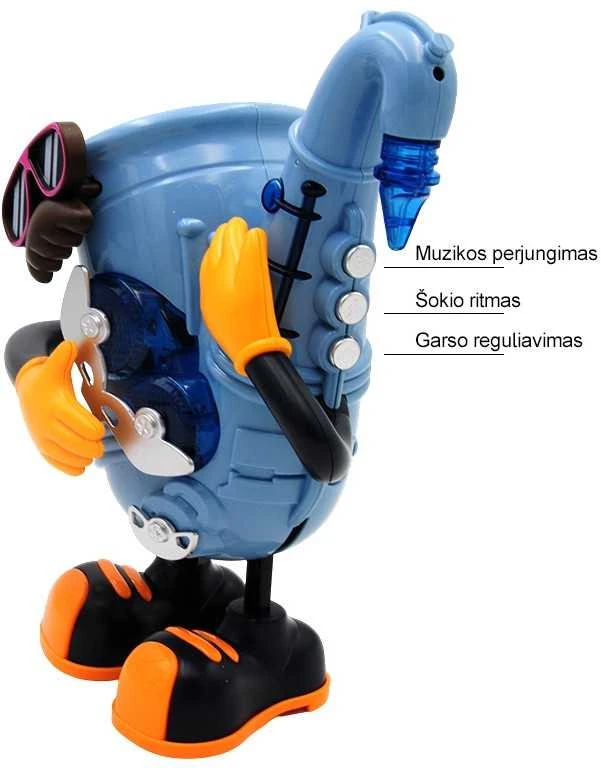 Žaislinis interaktyvus šokantis Saksafonas, h 22 cm