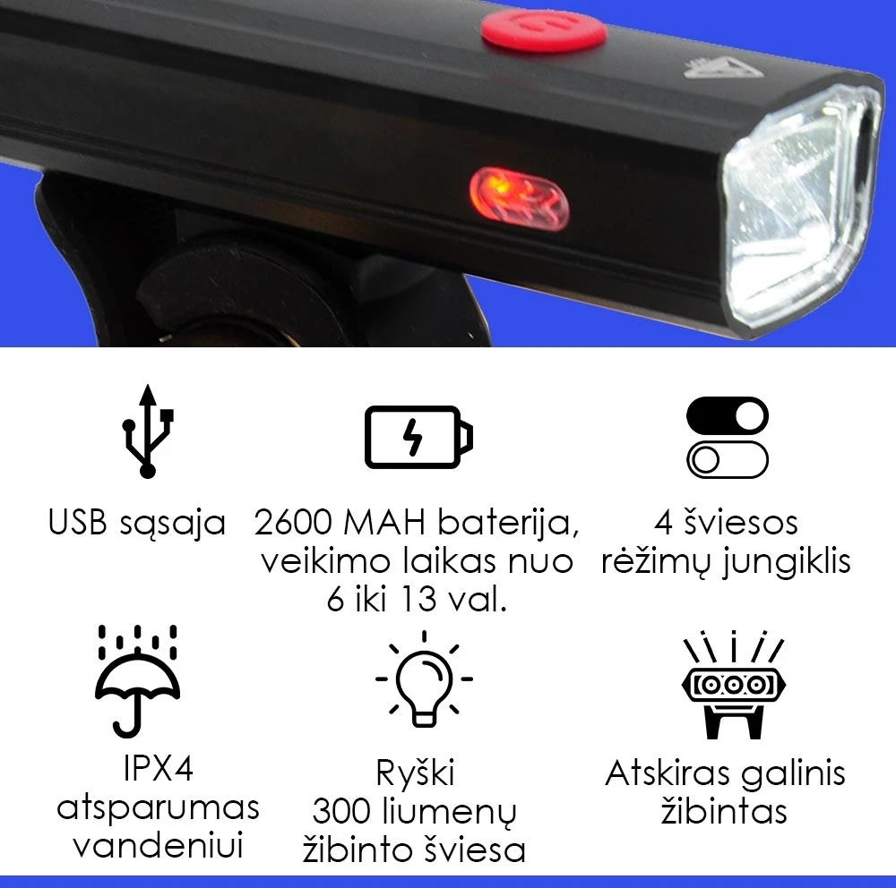 Žibintas su galiniu žibintu STVZO AS-0606