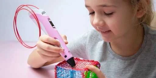 3D rašiklis +170m plastiko siūlai, rožinis / 3D pieštukas