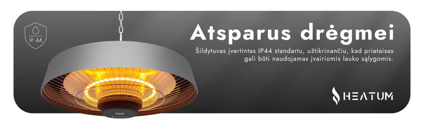 Infraraudonųjų spindulių šildytuvas Heatum H2000R VERSE Sidabrinis aprašymas - Prekės nuotrauka