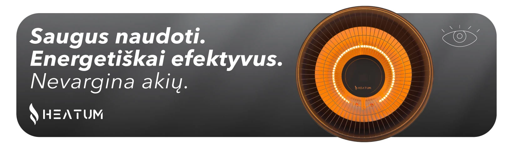 Infraraudonųjų spindulių šildytuvas Heatum H2000R VERSE Sidabrinis aprašymas - Prekės nuotrauka