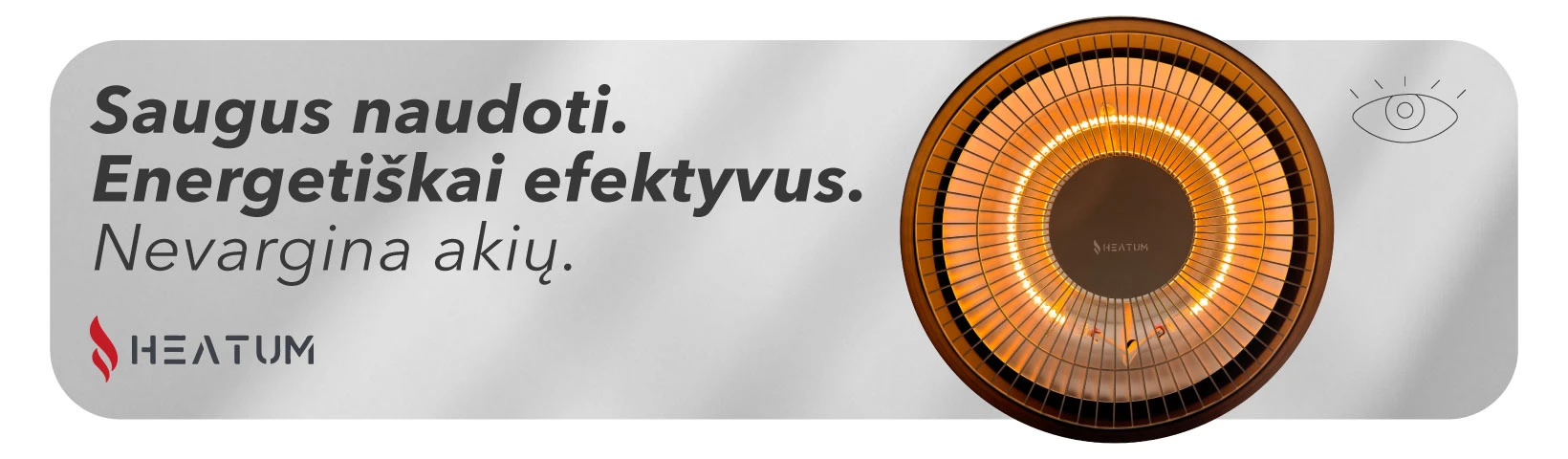 Infraraudonųjų spindulių šildytuvas Heatum H1500 AURA aprašymas - Prekės nuotrauka