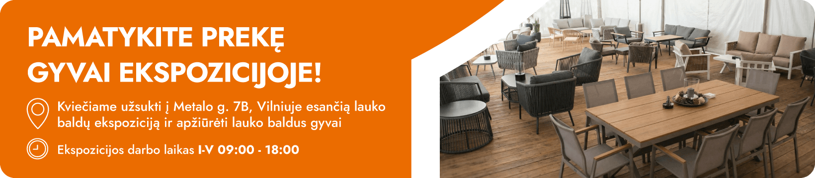 Lauko baldų komplektas Martinelli Milano pilkas aprašymas - Prekės nuotrauka