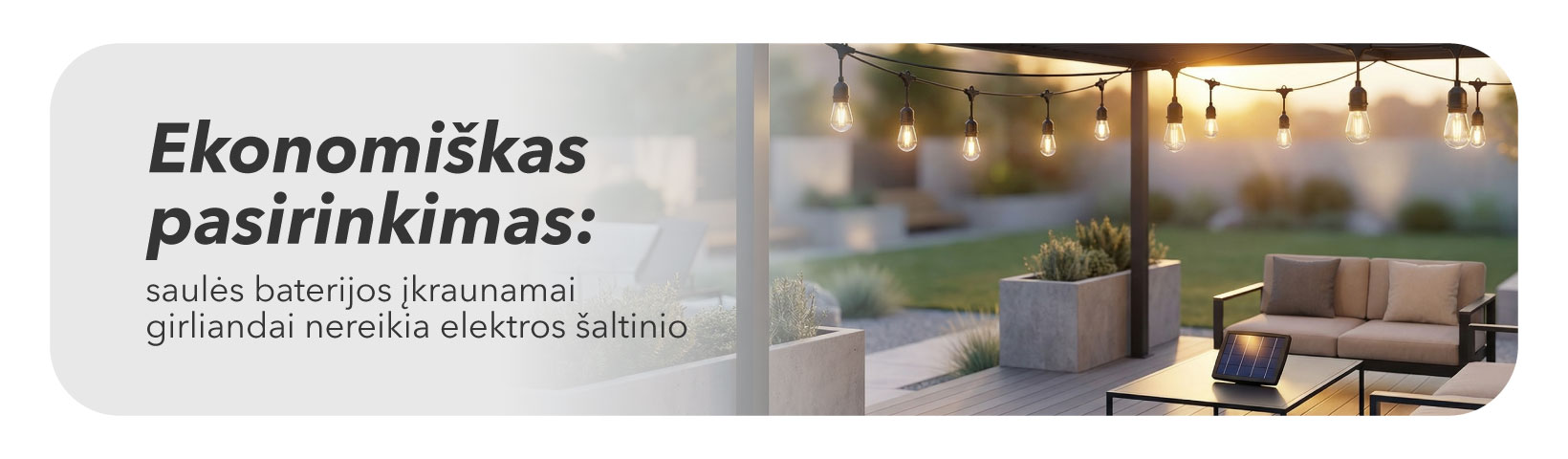 Tonro Lauko girlianda su saulės baterija (LED) Elegance aprašymas - Prekės nuotrauka