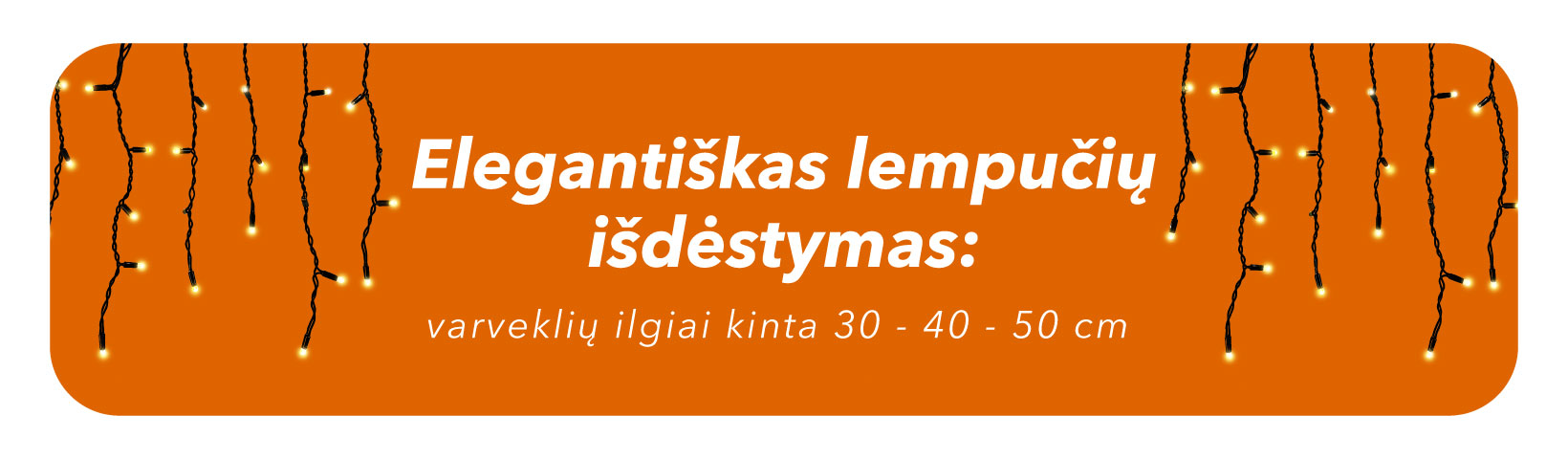 Lauko girlianda varvekliai PROLED IP67 25m aprašymas - Prekės nuotrauka