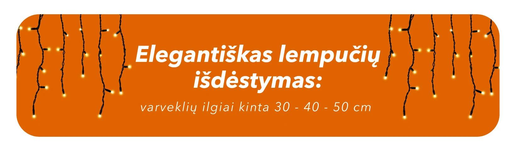 Lauko girlianda varvekliai PROLED IP67 3m aprašymas - Prekės nuotrauka