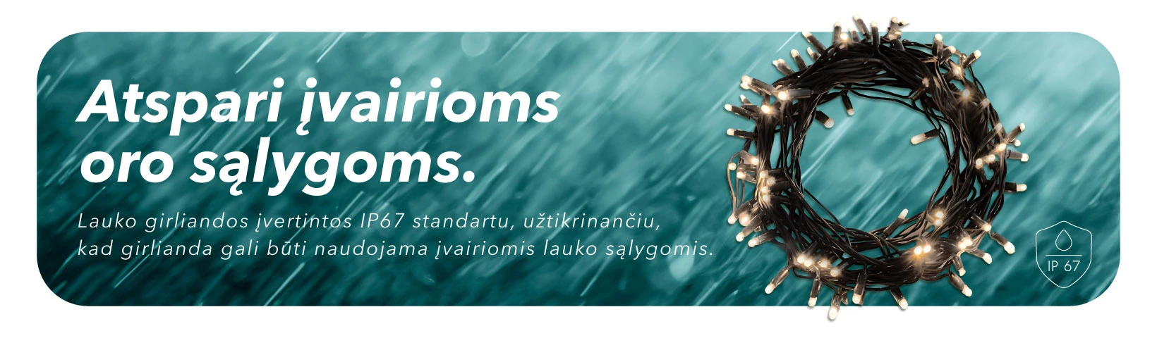 Lauko ir vidaus girlianda (LED lemputės) 20 m PROLED juoda aprašymas - Prekės nuotrauka